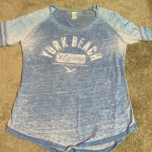 Blue york beach maine t shirt
